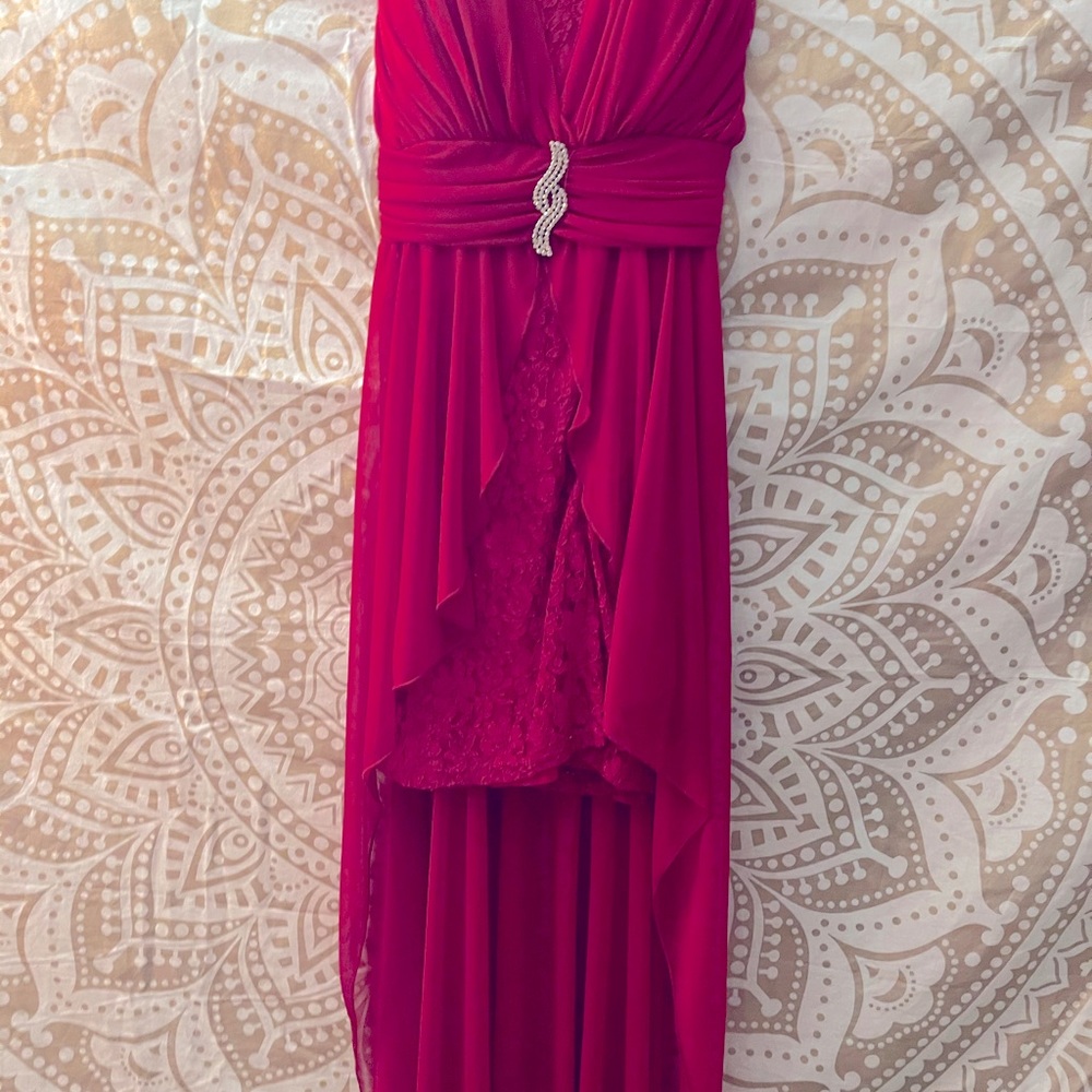 Strapless high low red prom dress size M ❤️ - Picture 6 of 13